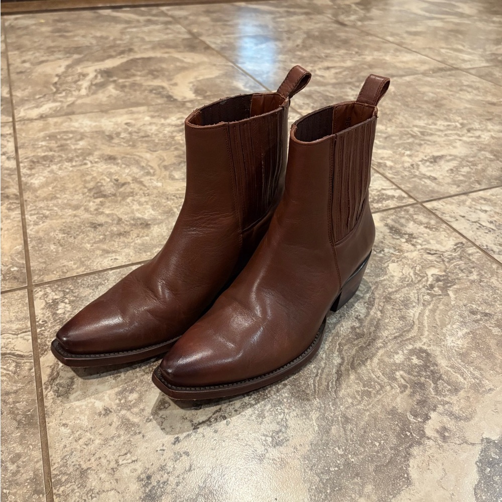 Tecovas Chestnut Leather Heeled Boots